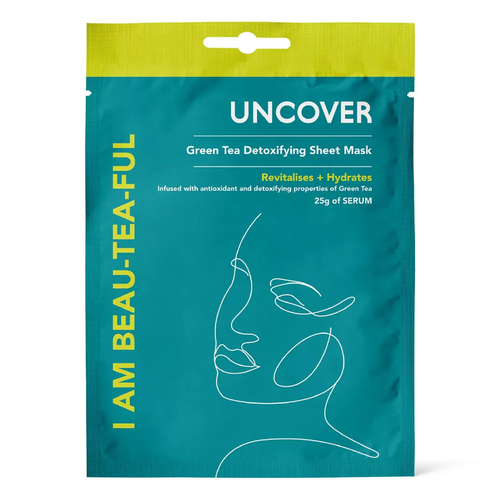 I am Beautiful Green Tea Detoxifying Sheet Mask - Uncoverskincare